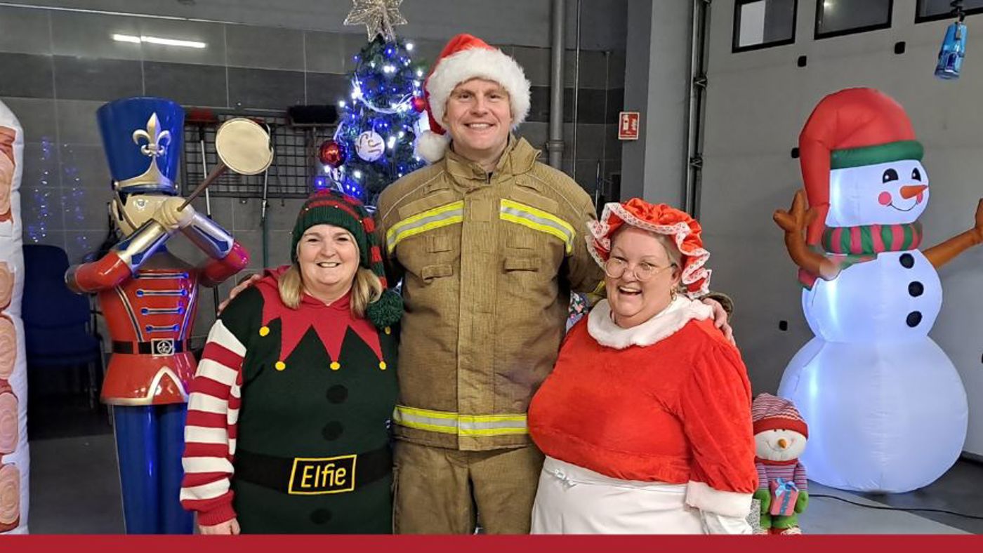 Annie Chapman as Mrs Claus at Kilwinning Community Fire Station