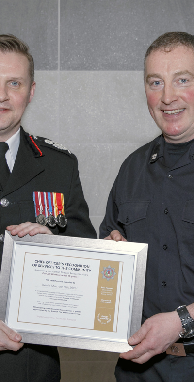 On Call Firefighter receives Employer Recognition Award