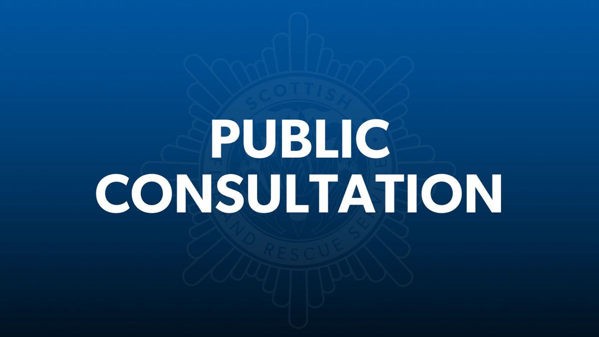 Blue background with a faded SFRS crest. Text reads: Public Consultation