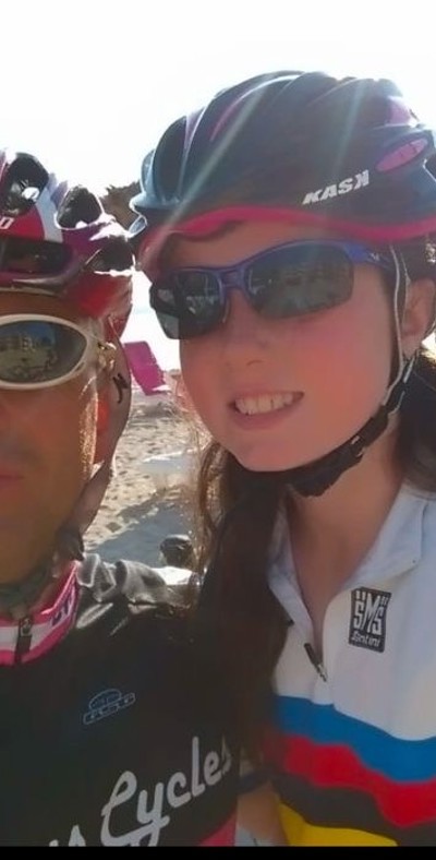 Group Commander  Barrie McCutcheon and cyclist daughter Isla