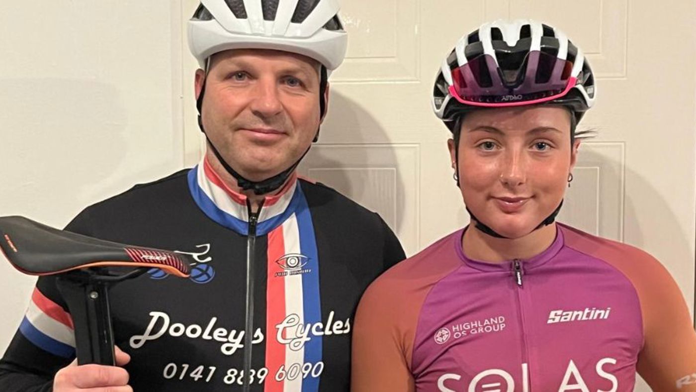 Group Commander  Barrie McCutcheon and cyclist daughter Isla